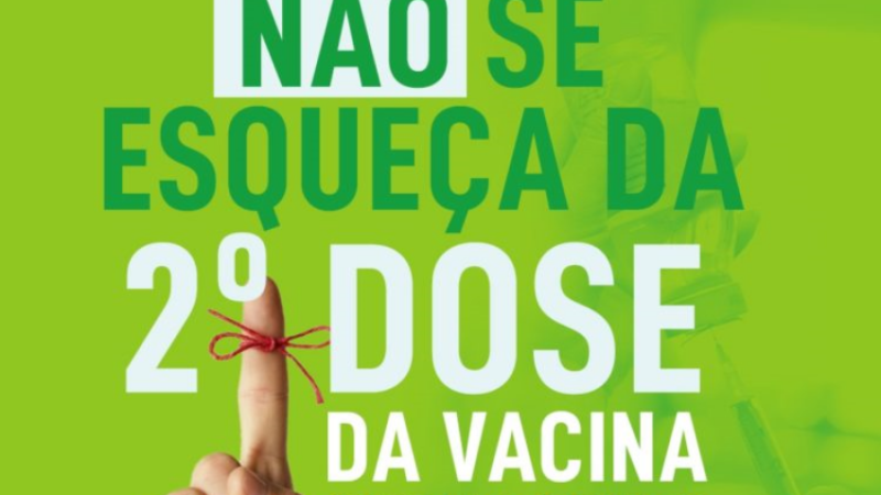 Mais de dois milhões de pessoas no estado estão com a segunda dose em atraso