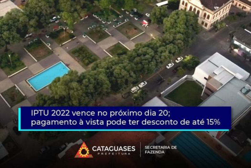 IPTU 2022 vence no próximo dia 20