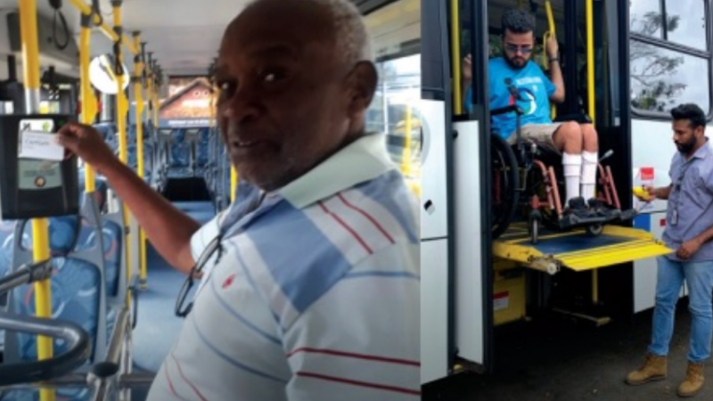 Teste da catraca eletrônica nos ônibus marca a Semana do Trânsito em Cataguases