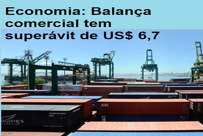 ECONOMIA: Balança comercial tem superávit de US$ 6,7 bi em junho, maior que o esperado