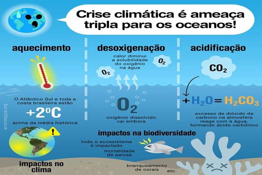 CRISE: Novo relatório da Comissão Oceanográfica Intergovernamental da UNESCO descreve o estado atual e futuro dos oceanos com as mudanças climáticas.