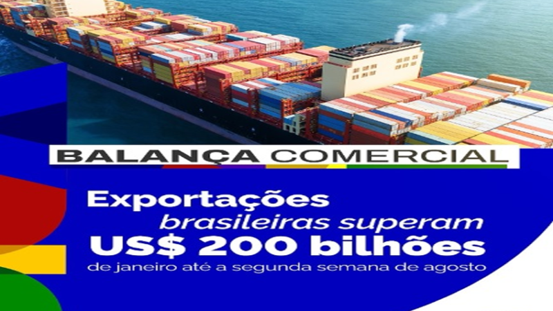 ðð O Brasil ultrapassou os US$ 200 bilhões em exportações!ð