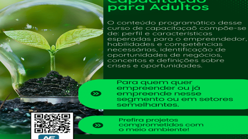 Cursos para Adultos Empreendedores no Campo – Empreendedor em Pequenos Negócios
