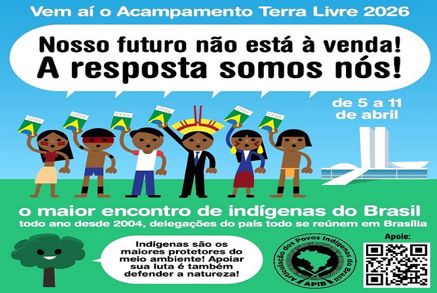 O Acampamento Terra Livre 2026, maior mobilização indígena do Brasil, ocorrerá de 5 a 11 de abril em Brasília.
